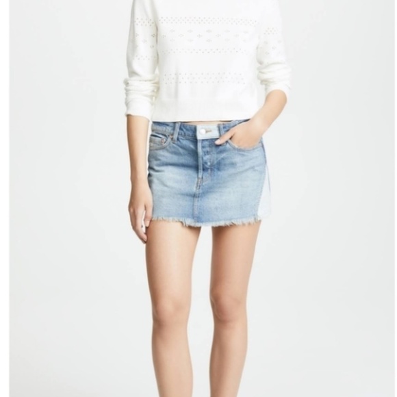 Free People WE THE FREE PATCHED DENIM MINI SKIRT size 26 - Picture 4 of 12
